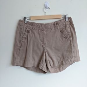 Sandro Size 10 Mid rise khaki shorts. Good used condition. Size 10Cotton